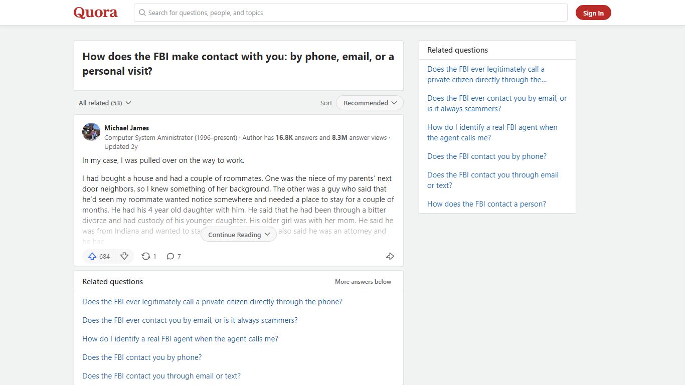 How does the FBI make contact with you: by phone, email, or a personal ...